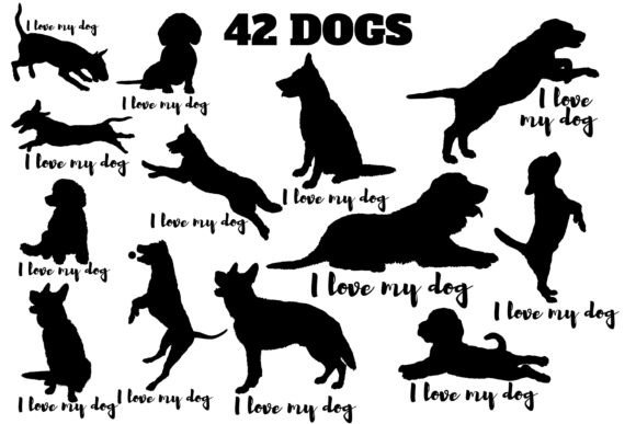 42 Dog Silhouette I Love Me Dog SVG Review