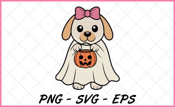 Cute Ghost Dog SVG Clipart PNG Review