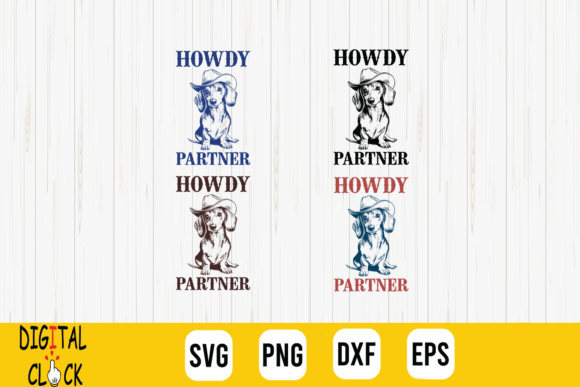 Howdy Partner Cowboy Dachshund SVG