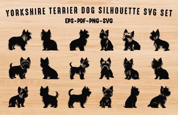 Yorkshire Terrier Dog SVG Silhouette Set Review